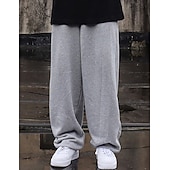 cheap Straight Leg-Men's Sweatpants Joggers Trousers Straight Leg Sweatpants Pocket Drawstring Elastic Waist Plain Comfort Breathable Outdoor Daily Going out Fashion Casual Black Navy Blue