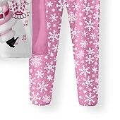 billiga Flickans 3D-tecknad film-Flickor 3D jultomten Pyjamas set Långärmad 3D-tryck Höst Vinter Aktiv Mode söt stil Polyester Barn 3-12 år Rund hals Hem Casual Inomhus Normal