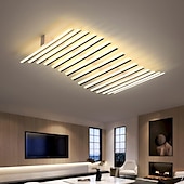 cheap Ceiling Lights-Rectangular Geometric LED Ceiling Lamp 12/15 Head Dimmable Chandelier for Bedroom Livingroom,Dimmable Flush Mount Ceiling Light,Modern Linear LED Ceiling Lights Fixture-Wave 110-240V