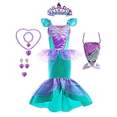 abordables Costumes pour filles-Sirène Sirène Princesse Aqua Robe Costume de soirée à thème Cosplay for Fille Enfant Carnaval Mascarade