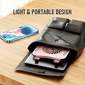 cheap Stands &amp; Cooling Pads-Laptop Stand With Cooling Fan Foldable Laptop Radiator And Holder Cooling Pad Bracket With Silent Fan For Macbook Tablet Notebook Stand Table For Laptop Accessories