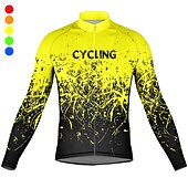 voordelige Heren shirts-Voor heren Wielrenshirt Lange mouw Fietsen Kleding Bovenlichaam met 3 achterzakken Bergracen Wegwielrennen Ademend Sneldrogend Vochtregelerend Reflecterende strips Geel Rood Oranje Grafisch Polyester