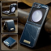 Χαμηλού Κόστους Samsung Θήκη-τηλέφωνο tok Για Samsung Galaxy Z Flip 5 Z Flip 4 Πίσω Κάλυμμα Φορητά Αντικραδασμική Κορνίζα Δέρμα Ρετρό TPU Μεταλλικό PU δέρμα