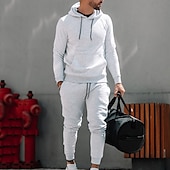 cheap Men&#039;s Tracksuit &amp; Hoodie-Men&#039;s Tracksuit Sweatsuit 2 Piece Athletic Long Sleeve Thermal Warm Breathable Moisture Wicking Fitness Running Jogging Sportswear Activewear Solid Colored Black White Yellow