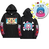 baratos T-shirts e moletons gráficos-tony tony chopper moletom com capuz anime anime bolso frontal moletom com capuz gráfico para homens mulheres unissex adultos estampagem quente 100% poliéster com chapéu
