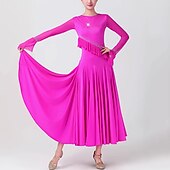 abordables Tenues de danse de salon-Danse de Salon Robe Fantaisie Cristaux / Stras Femme Utilisation Soirée manche longue Spandex
