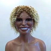 economico parrucca più vecchia-parrucche grigie per le donne nere parrucche intrecciate per le donne nere brevi parrucche ricci con la frangetta ricci parrucche afro per le donne nere parrucca riccia crespa parrucche di capelli