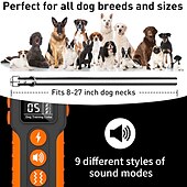 cheap Dog Training &amp; Behavior-Dog training collar LCD screen display three training modes beeping vibration electric shock with strong torch IP67 waterproof suitable for medium and large dogs With anti loss rope