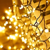 olcso Halloween szabadtéren-Kültéri Vízálló Napelem LED Füzér Fények 5M-20LEDs 7M-50LEDs 12mM-100LEDs 22M-200LEDs Tündér Fény Ünnepi Világítás Fához Fények Esküvői Party Karácsony/Halloween Kerti Beltéri Kültéri Dekoráció