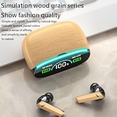 cheap Telephone &amp; Business Headsets-M46 TWS Bluetooth 5.3 Earphone with Mic Wireless Headphones HiFi Stereo Ear Buds Noise Reduction Headset with Exquisite Wood Grain Charging Case