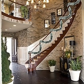 رخيصةأون إكليل، زينة &amp; سواغ-3 قطع من شرائط الصوف باللون الأخضر الصنوبري لشجرة الكريسماس، أشرطة معدنية بيضاء ثلجية، إكليل معدني أخضر، مستلزمات العطلات