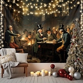 billige hengende juleteppe-juledekorasjoner julekrybbe dåp hengende billedvev veggkunst jul stor billedvev veggmaleri dekor fotografi bakteppe teppe gardin hjem soverom stue dekorasjon