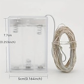 cheap Battery String Lights-1M-10Leds/2M-20Leds/3M-30Leds/5M-50Leds/10M-100Leds Copper Wire String Light with Battery Box Waterproof and Non-conductive Christmas Halloween Wedding Festival Indoor and Outdoor Decorative Light
