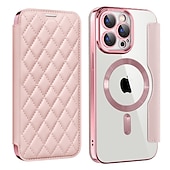 preiswerte Handyhülle für iPhone-Handyhülle für iPhone 16e Apple AirTag iPhone 16 iPhone 15 Pro Max Plus 14 13 12 11 Wallet Case mit Magsafe transparentem Kartensteckplatz Retro TPU PU-Leder
