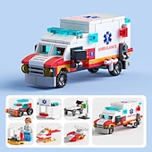 economico oggetti di scena per cabine fotografiche-auto da assemblaggio modulari di piccole particelle bancarelle per ragazzi giocattoli puzzle per bambini veicolo tanspolizia
