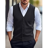 preiswerte Herren Strickjacke-Herren Weihnachtspullover Pullunder Kleid Pullover Strickjacke Gerippt Stricken Standard Tasche Strick Glatt V Ausschnitt Warm-Ups Moderne zeitgenössische Freizeitskleidung Ausgehen Bekleidung Winter