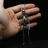 ieftine Decorațiuni de Halloween pentru suspendare și masă-cadou de halloween 14 cm/5,51 inchi, pandantiv cu schelet pentru întregul corp din argint sterlind realizat manual - cadou de halloween