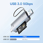 お買い得  パソコン＆オフィス-Baseus カードリーダー USB C &amp; usb3.0 に sd micro sd tf メモリカードデバイス 104mb/s 2tb スマートカードリーダーラップトップアクセサリー用