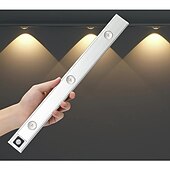 ieftine lumina dulapului-lumină de noapte cu led senzor de mișcare automată lumină led reîncărcabilă prin usb 3 culori reglare 20/30/40 cm 2/3 led pentru dulap de bucătărie iluminat canal scară