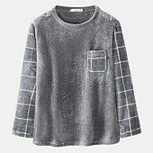 abordables Pijamas-Hombre Ropa de salón Pijama Conjunto pijama Top y pantalón de pijama 2 Piezas Plaid Elegante Casual Confort Hogar Diario Franela Comodidad Cuello Barco Manga Larga Pullover Pantalón Cintura elástica