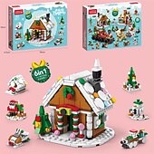 economico i migliori regali di natale-celebrità di internet natale piccoli blocchi di particelle per bambini e bambine piccolo regalo combinazione puzzle giocattolo compatibile decorazioni per regali di natale
