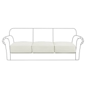 abordables Housse de fauteuil et d&#039;accoudoir de canapé-canapé extensible housse de coussin housse élastique canapé fauteuil causeuse 4 ou 3 places gris uni solide doux durable lavable