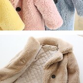cheap Girl's Faux Fur Coats-Kids Girls' Faux Fur Coat Solid Color Fashion Tassel Fringe Formal Coat Outerwear 2-12 Years Spring White Yellow Pink
