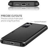 cheap Samsung Cases-Phone Case For Samsung Galaxy S24 S23 S21 S20 Plus Ultra Note 20 10 S25 Ultra Back Cover Bumper Frame Four Corners Drop Resistance With Card Holder Armor TPU