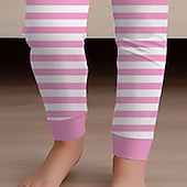 cheap Girl&#039;s 3D Cartoon-Girls&#039; 3D Rainbow Unicorn Pajama Sets Long Sleeve 3D Print Fall Winter Active Fashion Cute Kids 4 years+ Crew Neck Home Causal Indoor Regular Fit