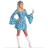 cheap Dresses-Retro Vintage 1970s Disco Dress Headband Hippie Floral Women&#039;s Halloween Carnival Masquerade Performance Event / Party Pride Parade Adults&#039; Dress Headband Spring &amp; Summer