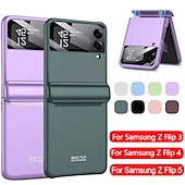 cheap Samsung Cases-Phone Case For Samsung Galaxy Z Flip 5 Z Flip 4 3 2 Back Cover Portable Magnetic Full Body Protective Solid Colored TPU