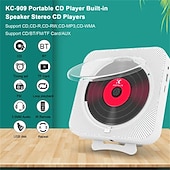 Χαμηλού Κόστους Ηχεία-Kc-909 φορητό cd player ενσωματωμένο ηχείο στερεοφωνικό cd player με διπλή υποδοχή ακουστικών 3,5 χιλιοστών led οθόνη led επιτοίχιας συσκευή αναπαραγωγής μουσικής cd με τηλεχειριστήριο IR υποστηρίζει