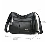 olcso Keresztpántos táskák-női műbőr crossbody táska - több zsebes vállas kézitáska cipzárral a mindennapi alkalmi használatra