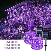 cheap Solar String Lights-1pcs 50/100/300leds Halloween Solar Lights, Outdoor Fairy Garland String Lights, Waterproof Garden Festoon Lamp, Halloween Yard Patio Party Decoration