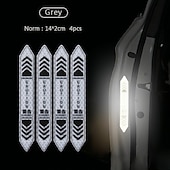 cheap Car Stickers-4 Pcs Car Door Warning Stickers Night Visibility Reflective Tape Door Stickers Decorative Stickers Car Body Reflective Strip Car Accessories