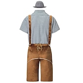  Slušivý kostým na Oktoberfest - Dirndl pro ženy nebo Lederhosen pro muže alpské německé bavorský pivní šaty ideální na pivní festival párty Halloween tematickou párty - prodává se zvlášť pro něj a