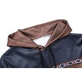 baratos Hoodies Étnicos Vintage-Homens Bloco de cor Estampas Abstratas Moletom Moletons Moletom com capuz Manga Longa Moletom com capuz Com Capuz Roupa de rua Impressão 3D Diário Esportes Preto Azul Imprimir Primavera &amp; Outono