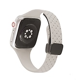 baratos Pulseiras de Apple Watch-Pulseira Esportiva Compatível com Pulseira Apple Watch 38mm 40mm 41mm 42mm 44mm 45mm 49mm Elástico Áspero Fecho Magnético Silicone pulseira de substituição para iwatch Ultra 2 Series 9 8 7 SE 6 5 4 3