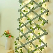 abordables Guirlandes lumineuses à piles-Guirlande lumineuse élégante en fil de cuivre avec lierre pour réception de mariage – 2 m à 10 m, 20 à 100 LED, alimentée par batterie, pour la décoration de la maison et du jardin