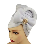 preiswerte Hochzeit Kopfschmuck-Kopfbedeckungen Kopfbedeckung Polyester / Baumwollmischung Schlapphut Turbane Casual Kirche Mit Pure Farbe Muster Kopfschmuck Kopfbedeckung