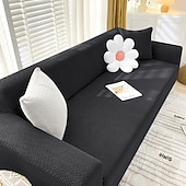 baratos Cobertura de Sofa-capa de almofada de assento de sofá elástico bordô sofá poltrona sofá sofá sofá assento cinza liso sólido macio durável lavável