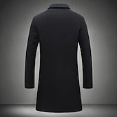 levne Pánský trenčkot-Pánské Zimní kabát Kabát Dlouhý trenčkot Venkovní Denní nošení Podzim zima 95 % polyester 5 % spandex Svrchní oděvy Oblečení Módní Šik ven Bez vzoru Klopa Dvouřadé