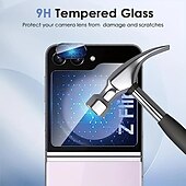 זול מגיני מסך ל-Samsung-סט 1 מגן מסך מגן מסך אחורי עבור סמסונג גלקסי Z Flip 5 זכוכית מחוסמת TPU הידרוג&#039;ל TPU קשיחות 9H אנטי בועות נוגד טביעות אצבעות (HD) ניגודיות גבוהה אולטרה דק