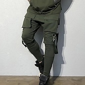 economico Pantaloni cargo-Per uomo Pantaloni cargo Abbigliamento tecnico Tasche Liscio Comfort Traspirante Esterno Giornaliero Per uscire Di tendenza Informale Nero Rosso