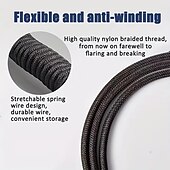 cheap Cables-USB A To TYPE-C Keyboard Cable Woven Material Handmade Coiled 5 Pin Aviator Connector Custom Make Single Sleeved PET Mechanical Keyboard Coiled 1.5 Meter Mini Micro Spiral Cable