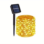 abordables Lumières de cordes solaires-Guirlande lumineuse solaire à LED pour réception de mariage, élégante, décoration de mariage, 10 m, 33 pieds, 100 LED, 8 modes d&#039;éclairage, étanche, pour jardin, Noël, mariage, fête d&#039;anniversaire,