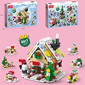 economico i migliori regali di natale-celebrità di internet natale piccoli blocchi di particelle per bambini e bambine piccolo regalo combinazione puzzle giocattolo compatibile decorazioni per regali di natale
