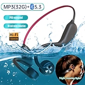 abordables Écouteurs de sport-Casque à conduction osseuse P8S Casque à conduction osseuse Bluetooth 5.3 Lumière LED Sports Étanche