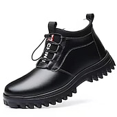preiswerte Winter- und Schneestiefel-Herren Stiefel Winterstiefel Fleece-Futter Wanderschuhe Geschäftlich Brautkleider schlicht Täglich PU Wasserdicht Warm Stiefeletten / Stiefeletten Schnürsenkel Schwarz Winter
