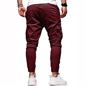 abordables Pantalones cargo-Hombre Pantalones cargo Persona que practica jogging Pantalones Retazos Bolsillo con cremallera Color sólido Comodidad Transpirable Casual Diario Ropa de calle Deportes Moda Negro Blanco Microelástico